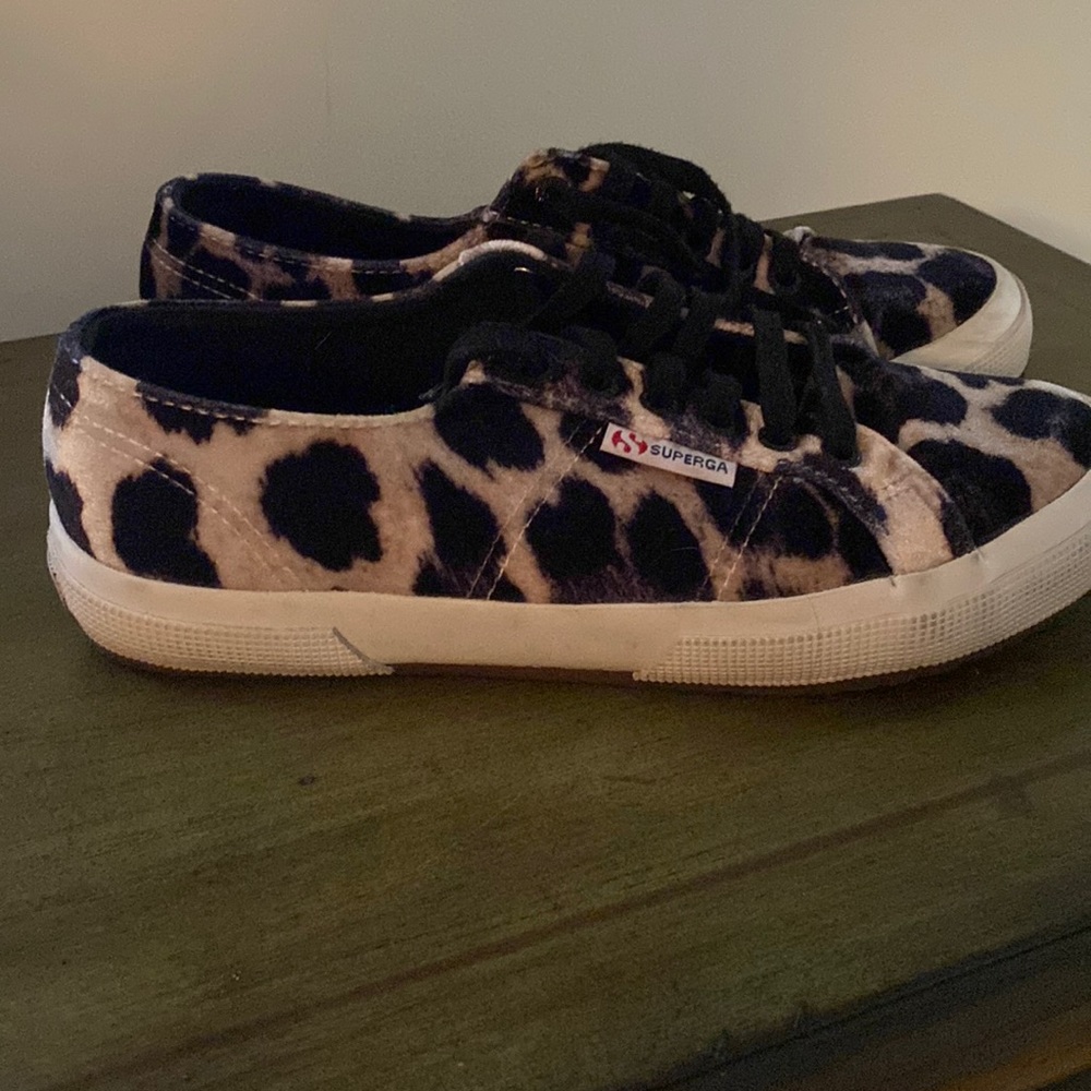 Superga leopard print sneakers.